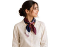 Etietnic Satin Square Head Scarf for Women,RED & BLUE Printed