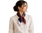 Etietnic Satin Square Head Scarf for Women,RED & BLUE Printed