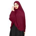Women’s Maroon Instant Hijab with Attached Cap | Ready-to-Wear Stretchable Muslim Hijab Scarf | Soft Comfortable Islamic Headscarf for Daily Wear, Prayer, College & Office