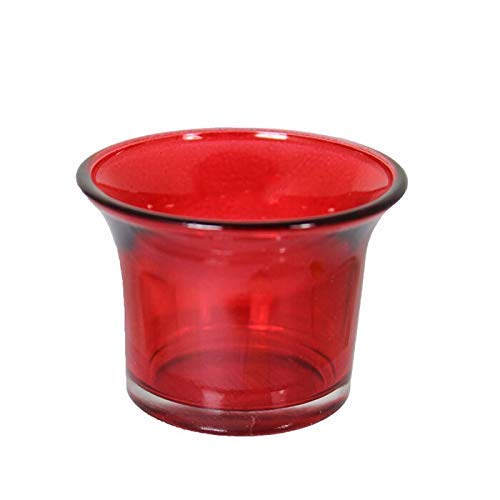 Mahganya Set of 6 Votive Glass Tealight Candle Holders - Christmas Decorations Items for Home Dcor Living Room Bedroom Dining Table (Red) - Christmas and Diwali Gifts Multi Color (Red)
