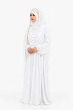 AL NOOR HIJAB Women's Pearl Chain Stone Hijab Scarf WIth Chiffon Dupatta