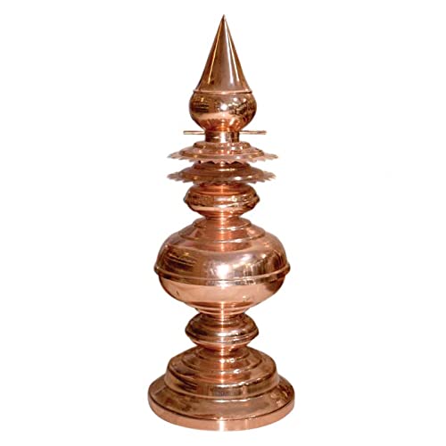Temple Kalash 6 Inches Copper/Kalasha 15cm Height Gopura Kalasam