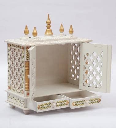 Rajasthan Art And Craft Wood Home Temple White