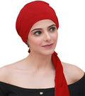 The Headscarves Bamboo Pre-tie Scarf for Women Stylish Headwear for Hair Loss, Alopecia & Chemotherapy Slip on Scarf Red Rose