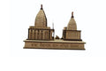 Shree VaidyaNath Jyotirling 3D Wooden Temple Model, Decorative Religious Miniature (Pack of 1)