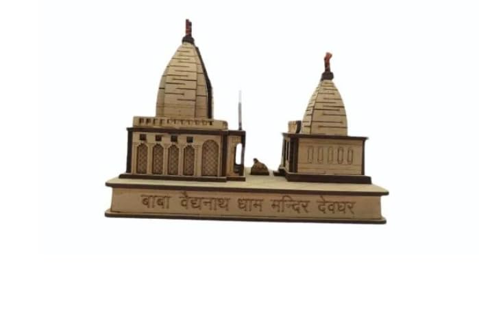 Shree VaidyaNath Jyotirling 3D Wooden Temple Model, Decorative Religious Miniature (Pack of 1)