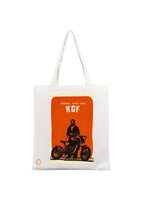 TAJNAN Reusable Tote Bags|100% Organic Cotton Grocery Bag|Eco-Friendly, Multi-Purpose Bag|Sturdy Canvas Bag with 15kgs Capacity | Multiple Stylish Designs,Pack of 1(KGF2 Bag)