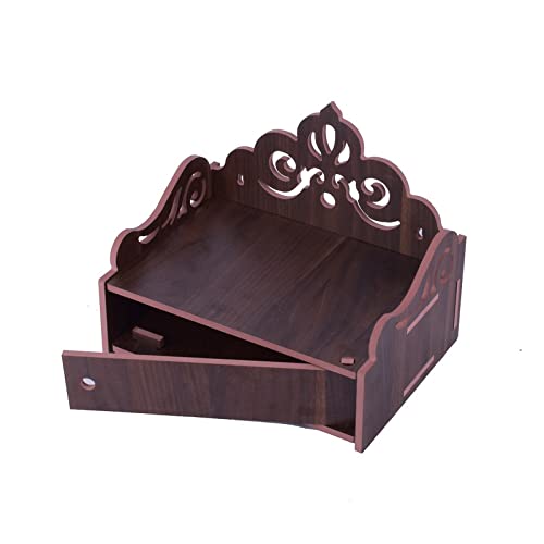 Lexical Wooden Readymade Wall Hanging Puja Temple for Home God Stand for Pooja Room Mandir Wood Devghar Stand for Office and Shop Lexical-513