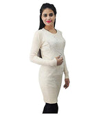 HAUTEMODA Woollen Regular Tops - Navy (Cream, Medium)