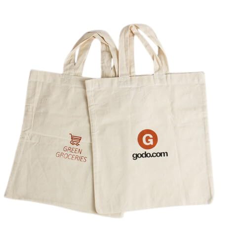 PAPER CRAFT Hand Bag Natural Cotton Carry Bag | Washable Reusable Tote with Comfortable Handles for Shopping, Grocery, Travel, Work, School, Gift Packaging| Daily Convenience(Off White)