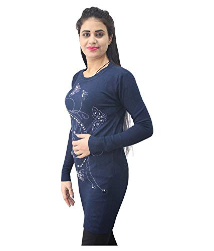 HAUTEMODA Woollen Regular Tops - Navy (Navy, Medium)