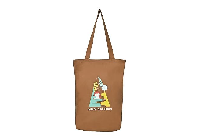 DANIOO Large Canvas Reusable Tote Bags With Zipper and Inner Pocket For Women and Girls Multipurpose College Daily Use | Tote Bags for College | carry bag | shopping bag (Brown)