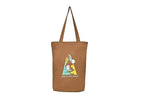 DANIOO Large Canvas Reusable Tote Bags With Zipper and Inner Pocket For Women and Girls Multipurpose College Daily Use | Tote Bags for College | carry bag | shopping bag (Brown)