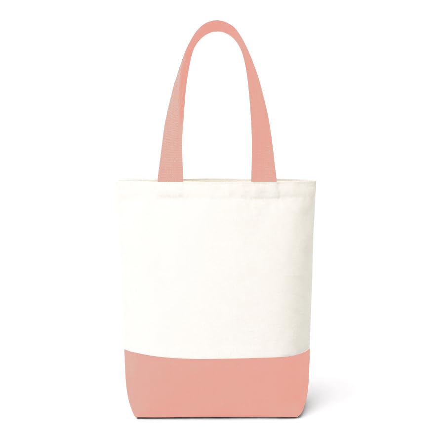ECOCARRY Cotton Tote Bag for Women | Stylish Floral Printed Canvas Shoulder Handbag | Casual Ladies Tote for College, Office, Daily Use, Shopping, Travel & Beach (Light Pink)