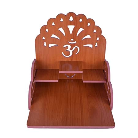 A k Handmade Beautiful Wooden Temple/ Home Temple/Puja Mandir/Wall Hanging and Table Top Home Mandir Temple /Home Art & Craft Engineered Wood Home Wall Temple (BROWN-395)