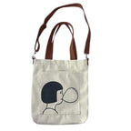 Aurbuy Cotton Tote Bags for Women, College Bag for girls With Inner & Outer Pockets, Utility Tote bags for Shopping, Travel & Daily use (Bag-Cream-Print-Girl-with-Ballon)
