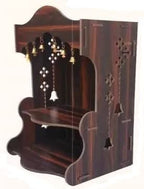 SSI Fully Handmade beautyfull Small Wooden Home and Office Temple/Pooja Mandir Pooja ghar (DRK Brown)