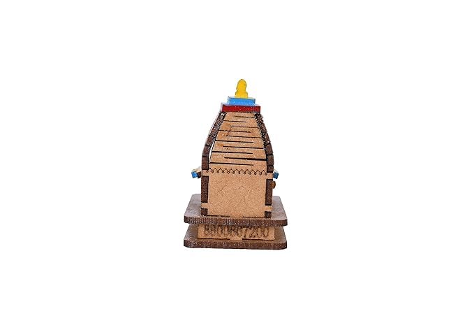 DARIDRA BHANJAN Kedarnath Dham Colored Temple Mandir Kedarnath 3D Wooden kedarnath Temple Model for Car Dashboard, Office Desk, Home Pooja Room Multicolor kedarnath Pack of 1pcs (LxBxH=7x12x12) cm
