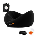 Store2508 Spungee Microbeads Travel Neck Pillow with Eye Mask & Ear Plugs (Red)