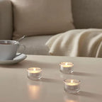 IKEA Pack of 5 Elegant/Stackable Tealight Holder in Clear Glass 3.5 cm (Pack of 5) - Sold by Stockland