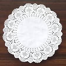 Adaamya Lace Paper Doilies, Bulk for Desert, Tableware Decoration Placemats, Cake Packaging (100 Pieces) White (6.5) Kafalo