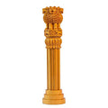 Vasu Creation Ashoka Pillar Wooden Decorative Statue, Hand Carved, 30 cm, Golden Brown (8inch)