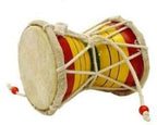 Griscon Handmade Lord Shiva Wooden Damru Handmade Damroo for Folk Bhajan Kirtan Pooja Indian Musical Instrument Damru. (12 cm Height) (Wood, Multicolor)