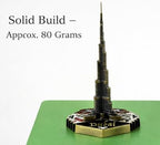 Burj Khalifa Miniature Model, Dubai Tower Replica, 19 cm Tall, Black and Gold Finish, Decorative Collectible (Red Bronze)