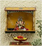 Craft Tree WoodenPooja Mandir Without Door Wooden Furniture for Pooja Room | Pooja Mandap | Solid Wooden Pooja Mandir for Puja Room (Yellow)