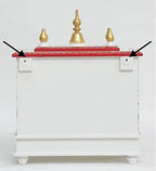 Jodhpur Handicrafts MDF Wood Home Temple Mandir for Big Size Temple for Home with Door Pooja Stand for Home Wall Mount(18 inch x 9 inch x 22 inch, White & Red) Jord702WR