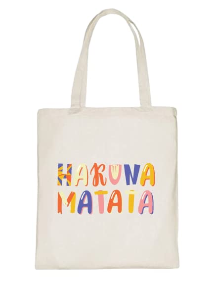 Delhi Printing Co. Hakuna matata tote bag|Strong Cotton Bag for Shopping | Canvas Tote Bag for Women & Girls | Stylish Cotton Handbags (DCTBH-166)