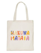 Delhi Printing Co. Hakuna matata tote bag|Strong Cotton Bag for Shopping | Canvas Tote Bag for Women & Girls | Stylish Cotton Handbags (DCTBH-166)