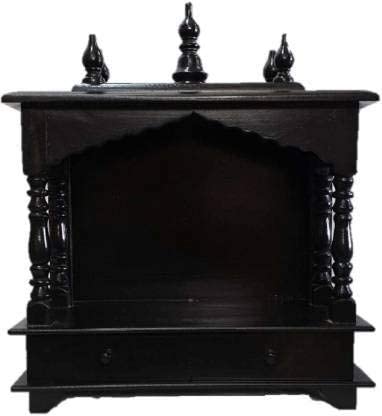 Indian Wood Art Beautifully Handcrafted and Handpainted Wooden Mandir with 2 Drawer Storage || Multi Coloured ||ME057 ||