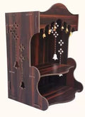 SSI Fully Handmade beautyfull Small Wooden Home and Office Temple/Pooja Mandir Pooja ghar (DRK Brown)