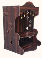 SSI Fully Handmade beautyfull Small Wooden Home and Office Temple/Pooja Mandir Pooja ghar (DRK Brown)