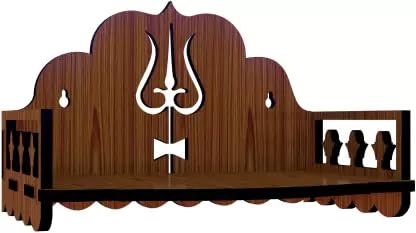 HOMEWEY DECOR Wooden Wall Mounted Pooja Mandir for Home & Office – Handcrafted Temple with Luxurious Finish, Supports Heavy Idols, Decorative Home Temple (8x8x6 Inches)