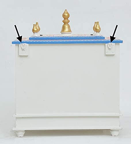 Jodhpur Handicrafts Wooden Home Temple Mandir Big Size Temple with Door Pooja Stand Wall Mount Mandap Devghar Size LXBXH 20X12x24 Inch