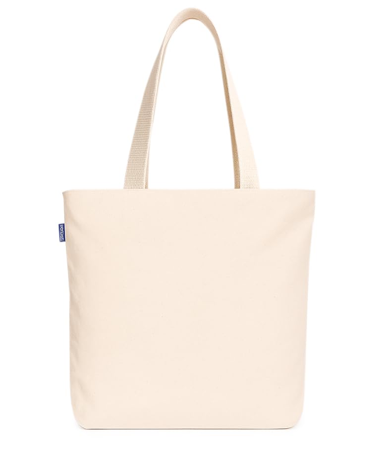 Econest Premium Canvas Tote Bags for Women with zip closer | unique tote bag for Girls, 100% Organic Cotton Tote bag | beach | gift | office, school & Daily Usable strong handbag (Crazzy Idea)