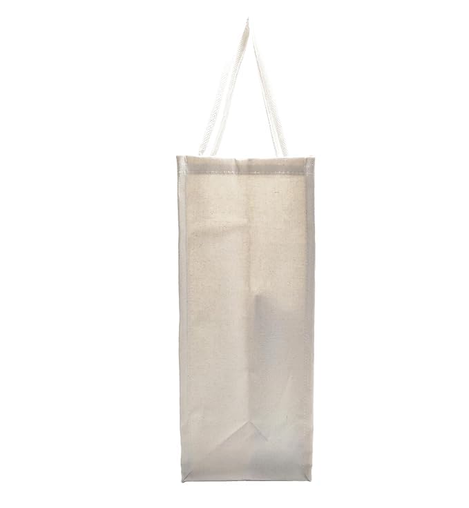 Sangra Large Cotton Canvas Reusable Bags for Travel, Grocery Shopping Bag, Multi-Purpose Bag, Sturdy Handle With Zipper Lock (20 inch X17 inch X7 Inch) (Castle)