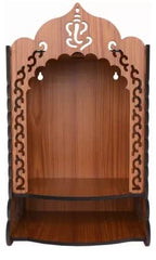 MANDIRAM Ssi Fully Handmade Beautyfull Small Wooden Home And Office Temple/Pooja Mandir Pooja Ghar, Fantasy, 22 Cm