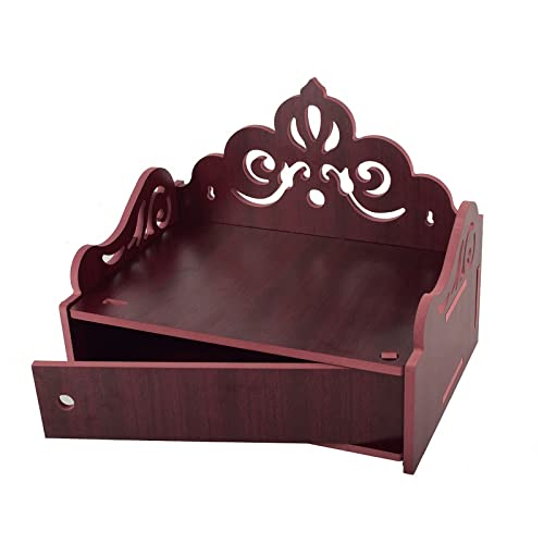 CrazyInk Wooden Readymade Wall Hanging Puja Temple for Home God Stand for Pooja Room Mandir Wood Devghar Stand for Office and Shop Crazyink-447