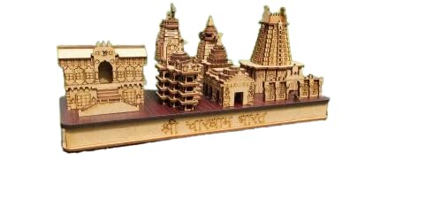 Chardham Bharat Model Wooden Chardham Beautiful Char Dham 3D Model Temple Replica of 4 Dham Temples, Home Decor Or Showpiece
