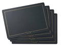 Dribble Premium PU Leather Placemats Set of 4, Double Layer Waterproof Heat Resistant, Non-Slip Easy Clean Dining Table Mats for Kitchen, Dining & Office Desk, Reversible & Smooth Finish- (Grey) Kafalo