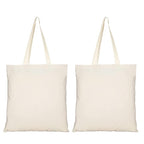 VPP Tote Bag - Reusable Cotton Bag - 44 cm Height * 36 cm Breadth with 30 cm Long Handle - Half White Color - 2pcs