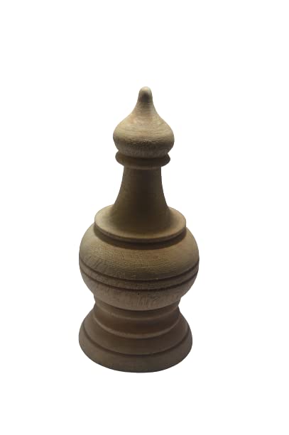 Wooden Teak Pooja Top Kalasam with Multiple Seletion - Kalash (5) Pieces 6incx4inc-1nos,4incx3inc-4nos