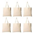 VARA Canvas Tote Bag for Women, Plain Tote Bag for painting with Zipper, Reusable Multi-Purpose Cotton Bags for School/Gym/Shopping (Pack of 6)
