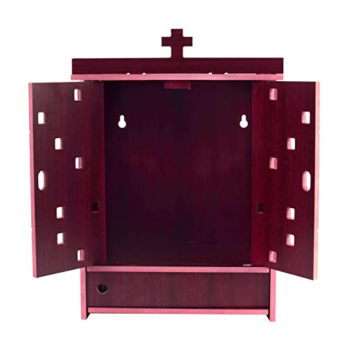 Lexical Wooden Readymade Wall Hanging Puja Temple for Home God Stand for Pooja Room Mandir Wood Devghar Stand for Office and Shop Lexical-452