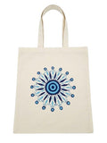POOJAUVEX Cotton Tote Bag with Blue Mandala Design – Reusable Shoulder Carry Bag for Shopping, Office, College, Travel & Everyday Use