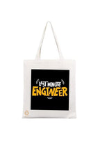 TAJNAN Reusable Tote Bags|100% Organic Cotton Grocery Bag|Eco-Friendly, Multi-Purpose Bag|Sturdy Canvas Bag with 15kgs Capacity | Multiple Stylish Designs,Pack of 1(Last Minute Engineer)