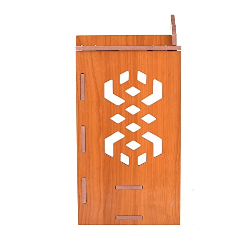 Lakhaji Wooden Readymade Wall Hanging Puja Temple for Home God Stand for Pooja Room Mandir Wood Devghar Stand for Office and Shop LAKHAJI-438